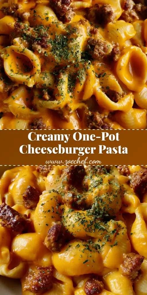 Cheeseburger Pasta: The Creamy 30-Minute Shells Your Family Needs 4 A top-down view of a white bowl filled with Cheeseburger Pasta featuring shells, orange cheddar sauce, and browned ground beef.