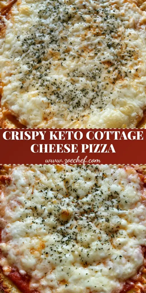 Cottage Cheese Pizza Crust: The Best Crispy High-Protein Recipe 4 Top-down view of a single-serving Cottage Cheese Pizza Crust on grease-stained parchment with melted mozzarella and herb flakes.