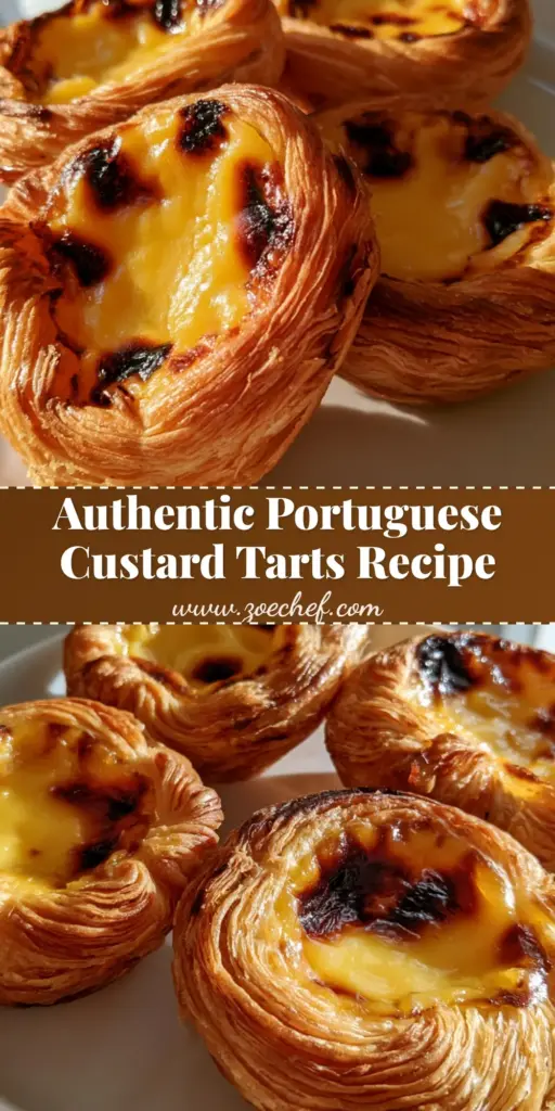 Pastel de Nata Recipe: The Ultimate Guide to Authentic Portuguese Custard Tarts 4 A close-up shot of several Portuguese custard tarts with a charred top and spiralized flaky crust. (Pastel de Nata Recipe)