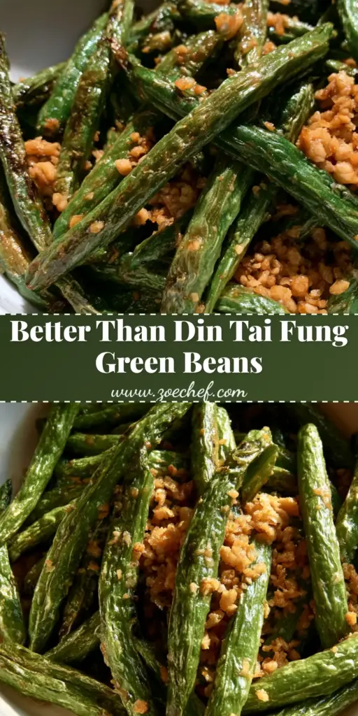 Blistered Garlic Green Beans: The Secret to Restaurant-Style Char 4 A top-down view of blistered garlic green beans in a white bowl with charred skins and golden garlic bits.