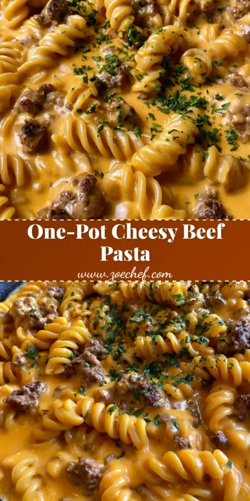 Ground Beef Pasta with Thick Cheddar Cheese Sauce 3 A close-up of Ground Beef Pasta in a cast iron skillet with thick orange cheddar sauce and green parsley.