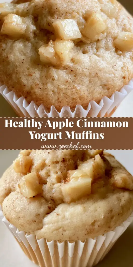 Apple Cinnamon Greek Yogurt Muffins: Fluffy, Moist, and Easy Recipe 4 A stack of Apple Cinnamon Greek Yogurt Muffins with golden brown tops and visible apple cubes in white paper liners.