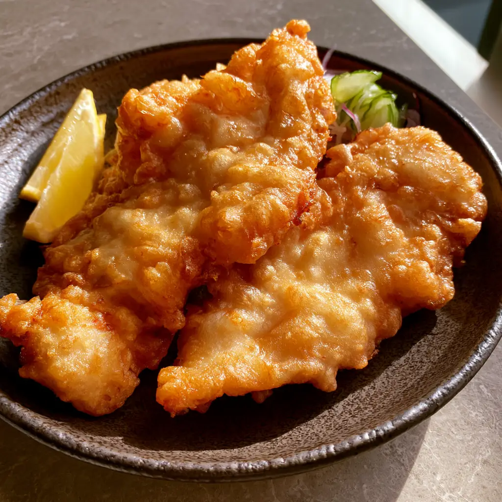Crispy Fried Fish Recipe: The Secret to Golden Bubbly Batter 1 Detail view of the craggy ridges and bubbly texture of the fish batter. (Crispy Fried Fish Recipe)